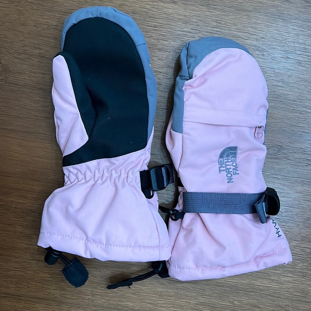 Pink North Face mittens
